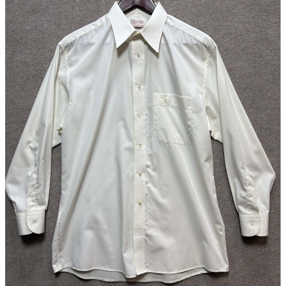 Eton of Sweden Men's Light Yellow Dress Shirt 15.5 / 39 Cotton Luxury Formal EUC